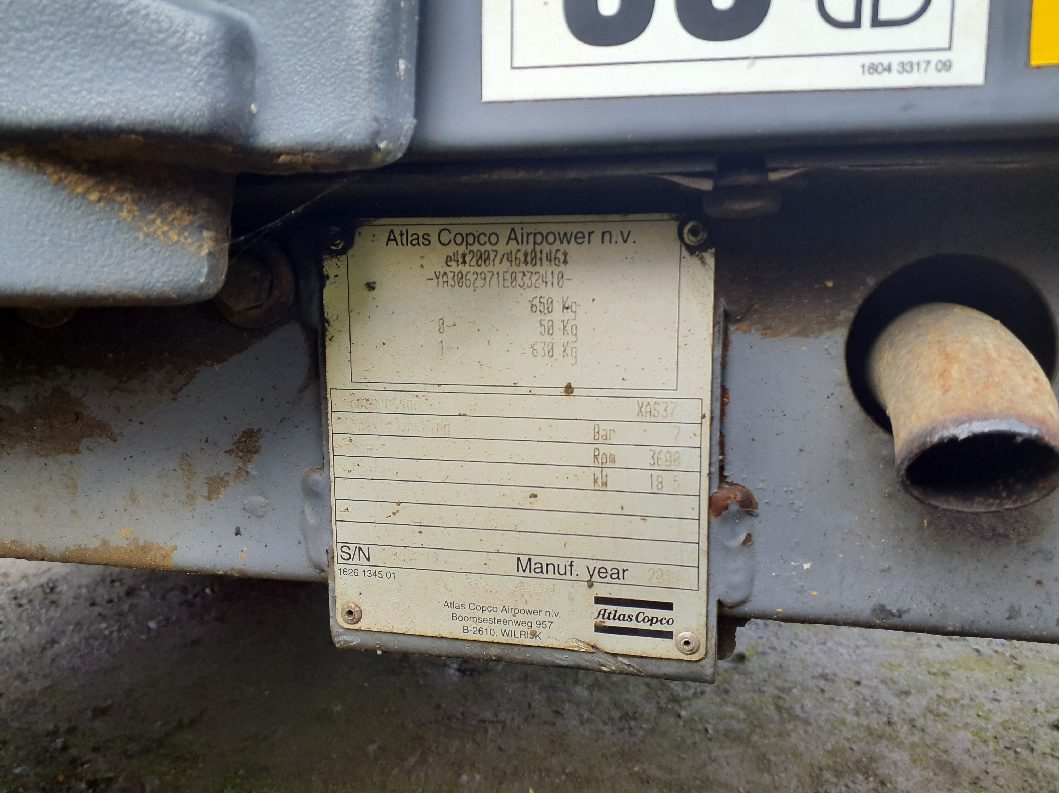 Used 2014 Atlas Copco XAS 37 Portable Air Compressor