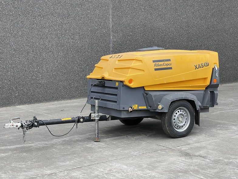 Used 2013 Atlas Copco XAS 57 Portable Air Compressor, 106 CFM