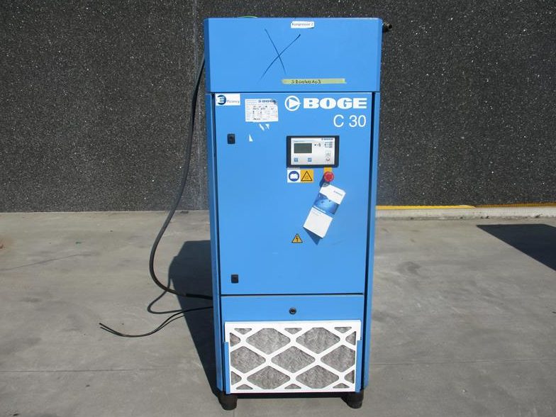 Used 2012 Boge C30 Rotary Screw Air Compressor, 113 CFM